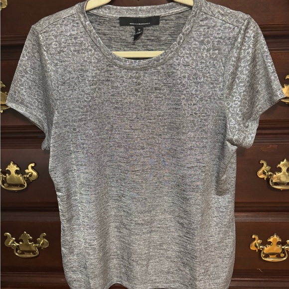 White House black market nwt Gray Patterned Short Sleeve Top - Picture 1 of 5